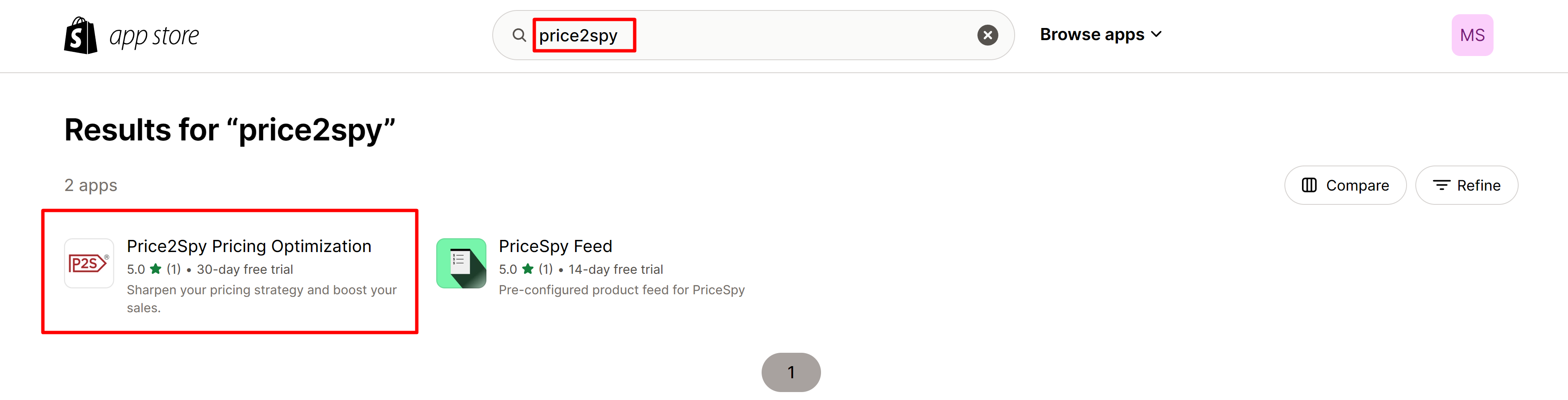 Shopify – integrating with Price2Spy